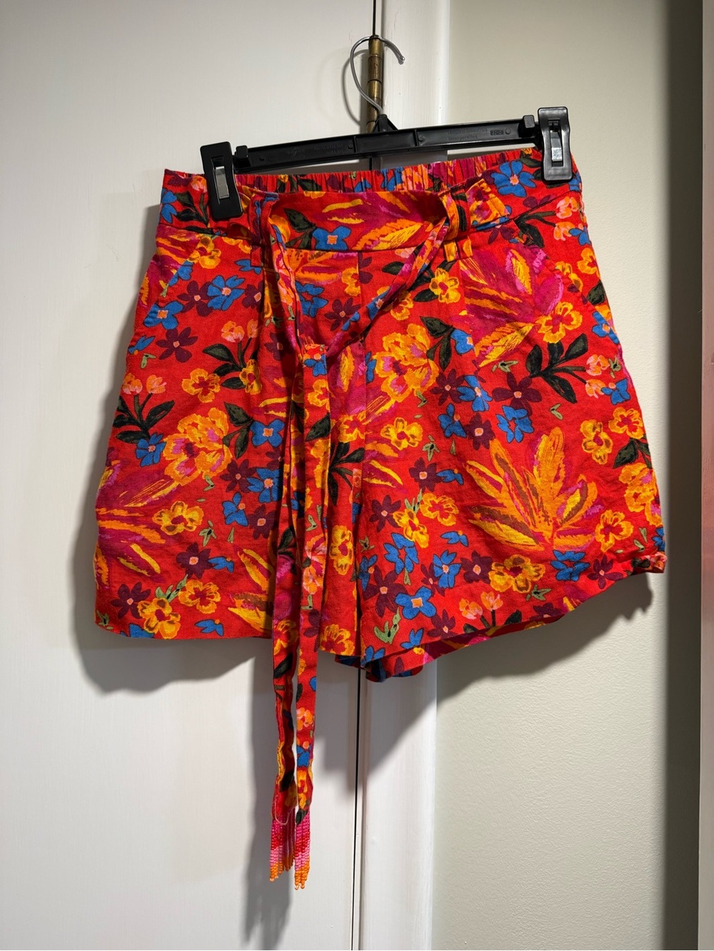 C & C California Vibrant Red Floral Shorts